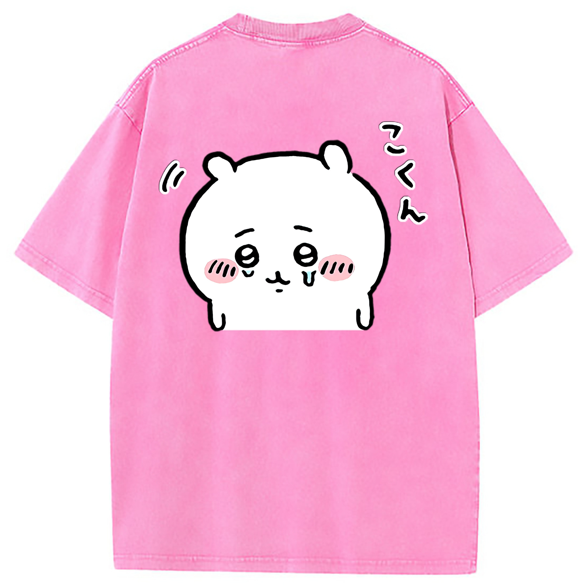 （画像用） ちいかわ ちいかわ Chii-kawa chiikawa 綿100% ヴィンテージ風 半袖Tシャツ（背面プリント）